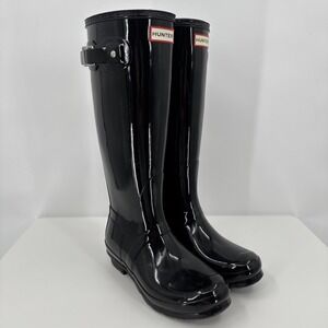 Hunter Boots Women's Original Tall‎ Gloss Adjustable Rain Boots Size 7 New